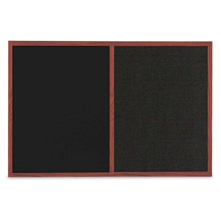 United Visual Products Slim Style Indoor Enclosed Corkboard, 36 UV504SCH-GOLD-DRKSPR
